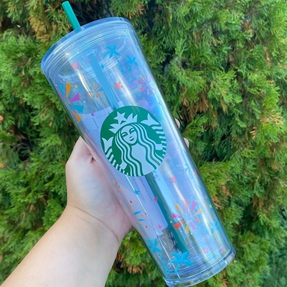Starbucks Disneyland Park Venti Cup Resort Tumbler Clear 24oz NEW *DAMAGED* - Picture 1 of 9